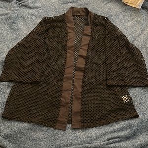 Men’s SHEIN Black See-through Size Medium Kimono for Rave & Festivals